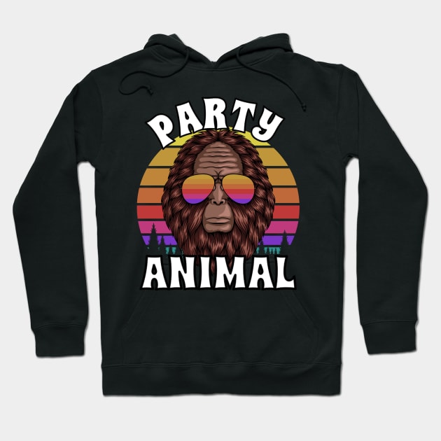 Bigfoot Sunglasses Party Animal Hoodie by RockReflections